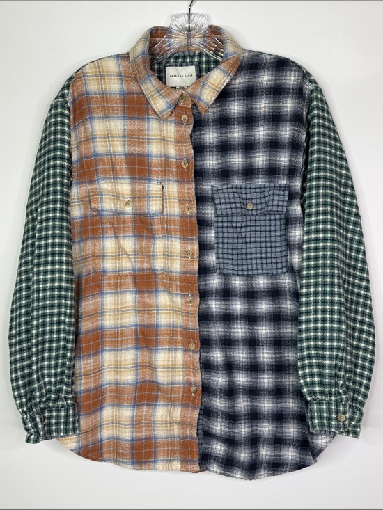 American Eagle Outfitters Tops - American Eagle Multi Plaid Long Sleeve Flannel Shirt Size Medium